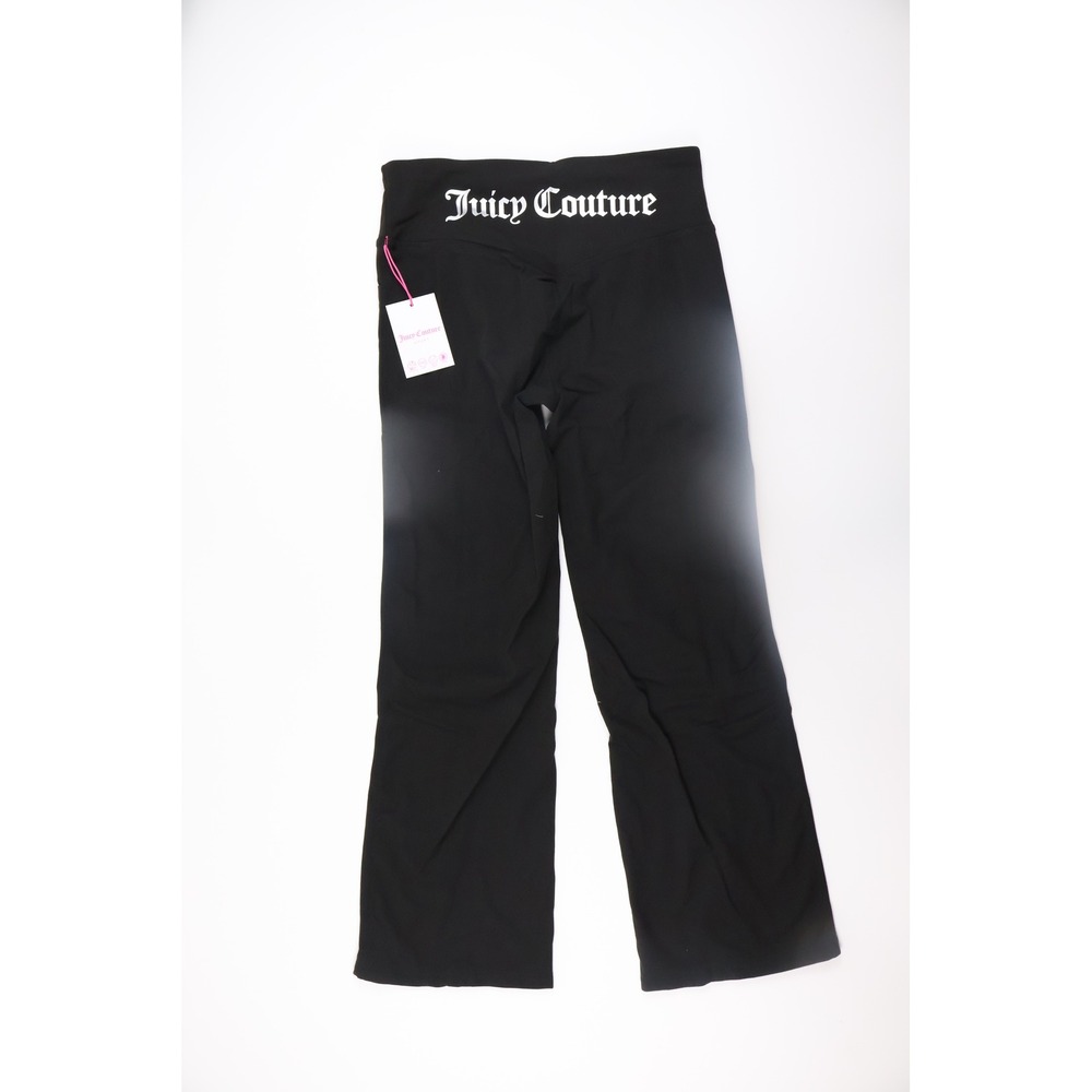 Juicy Couture Sport Flare Pant Shine Logo L Anthracite Black Yoga Athleisure
